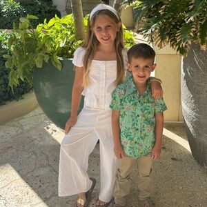 C&C California White Girls Top & bottom Matching Set Size 7